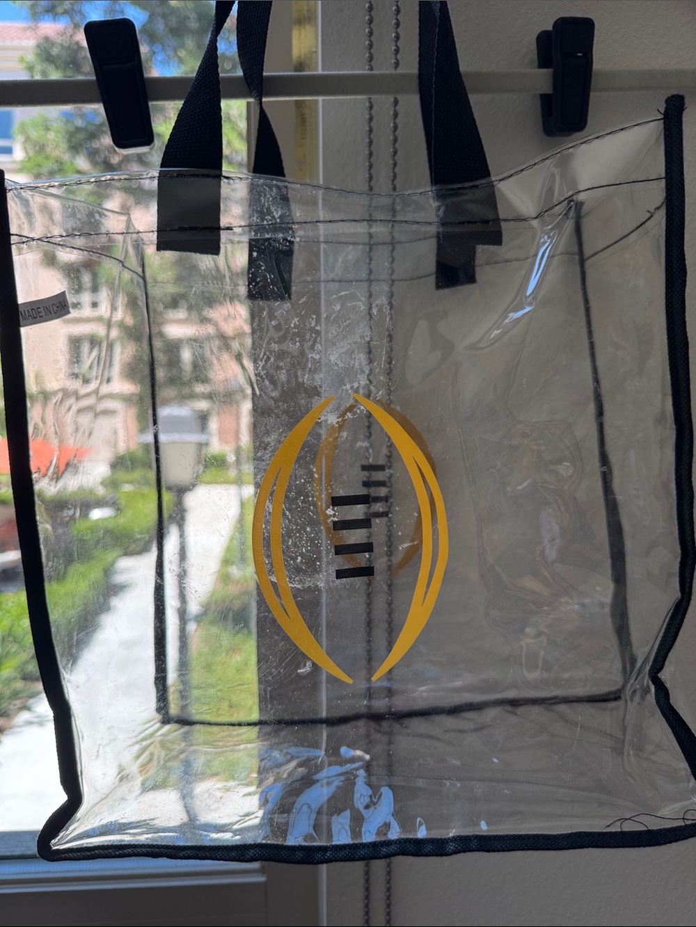 Clear PVC Tote with Yellow Football Logo